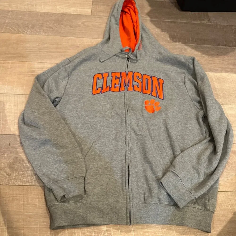 COLOSSEUM MENS XL CLEMSON TIGERS ZIP UP HOODED SWEATSHIRT